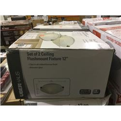 UberHaus Set of 2 12"Ceiling Flushmount Fixtures