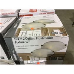 UberHaus Set of 2 12"Ceiling Flushmount Fixtures