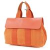 Image 1 : Hermes Canvas and Leather Tote Bag