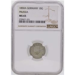 1850A Germany 1 Silber Groschen Prussia Coin NGC MS65