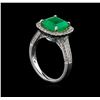 Image 4 : 14KT Two-Tone Gold 3.85 ctw Emerald and Diamond Ring