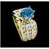 Image 4 : 1.87 ctw Topaz and Diamond Ring - 14KT Yellow Gold