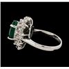 Image 3 : 3.30 ctw Emerald and Diamond Ring - 14KT White Gold