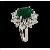 Image 4 : 3.30 ctw Emerald and Diamond Ring - 14KT White Gold