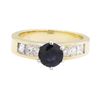 Image 2 : 1.33 ctw Sapphire and Diamond Ring - 14KT Yellow Gold