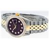 Image 6 : Rolex Mens 2 Tone 14K Maroon Princess Cut Diamond Datejust Wristwatch With Rolex