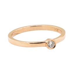 0.12 ctw Diamond Solitaire Ring - 14KT Rose Gold