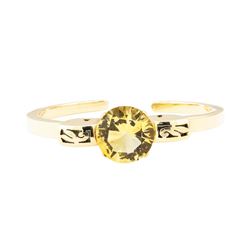 18.50 ctw Citrine Hinged Cuff Bracelet - 10KT Yellow Gold
