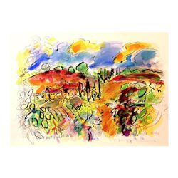 Wayne Ensrud  Castellare Vineyard in Chianti, Italy  Mixed Media Original Artwork; Hand Signed; COA