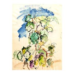 Wayne Ensrud "Grapevines" Watercolor Original Artwork; Hand Signed; COA