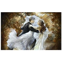 Lena Sotskova, "Together Forever" Hand Signed, Artist Embellished Limited Edition Giclee on Canvas w