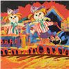 Image 2 : Paul Blaine Henrie (1932-1999), "Choo Choo Children" Original Oil Painting (72" x 40") on Canvas, Ha