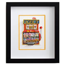 Charles Fazzino- 3D Construction Silkscreen Serigraph "Slots of Fun"