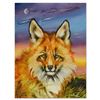 Image 1 : Martin Katon, "Red Fox Moon" Original Textured Oil Painting on Canvas Board, Hand Signed with Certif