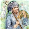 Image 2 : "Man with Hoe" Limited Edition Lithograph (28" x 39") by Edna Hibel (1917-2014), Numbered and Hand S