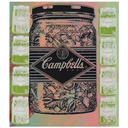 Steve Kaufman (1960-2010), "Campbell's Soup" Hand Painted Limited Edition Silkscreen on Canvas, TP N