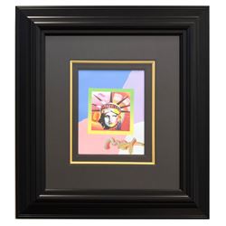 Peter Max- Original Mixed Media "Liberty Head II on Blends"