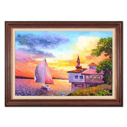 Alexander Antanenka - "Let's Catch the Wind" Framed Original Oil Painting on Canvas (43" x 31"), Han