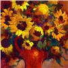 Image 2 : "Sunflowers" Limited Edition Giclee on Canvas by Simon Bull, Numbered and Signed. This piece comes G