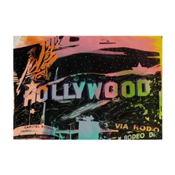 Steve Kaufman (1960-2010), "Hollywood" Hand Embellished Limited Edition Silkscreen on Canvas, TP Num