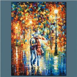 Leonid Afremov (1955-2019) "Rainy Evening" Limited Edition Giclee on Canvas, Numbered and Signed. Th