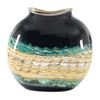 Image 1 : "Black Flat Vessel" Hand Blown Glass Vase Sculpture, Hand Signed by GartnerBlade Glass.