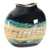 Image 3 : "Black Flat Vessel" Hand Blown Glass Vase Sculpture, Hand Signed by GartnerBlade Glass.