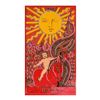 Image 1 : Steve Kaufman (1960-2010) "Tarot - The Sun" One of a kind Hand Painted Silkscreen on Canvas Numbered