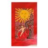 Image 3 : Steve Kaufman (1960-2010) "Tarot - The Sun" One of a kind Hand Painted Silkscreen on Canvas Numbered