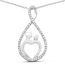 0.34 Carat Genuine White Diamond .925 Sterling Silver Pendant
