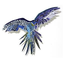 Patricia Govezensky- Original Painting on Laser Cut Steel "Macaw IX"