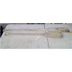 (2) WOODEN OARS