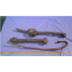 WILLOW CANE & UNUSUAL WOOD PIECES