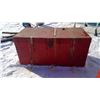 Image 5 : RED WOODEN FIR HOMESTEADERS BOX WITH HANDLES