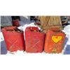 Image 2 : (3) RED METAL GAS CANS