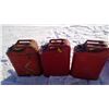 Image 3 : (3) RED METAL GAS CANS