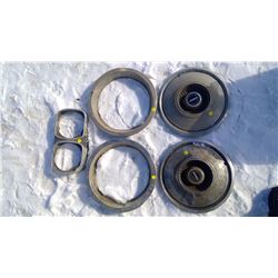 (2) DODGE DIVISION HUBCAPS, (2) RINGS & DOUBLE HEADLIGHT COVER