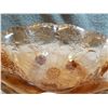Image 2 : PEACHY DEPRESSION GLASS 3 FOOTED CANDY DISH