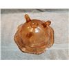 Image 4 : PEACHY DEPRESSION GLASS 3 FOOTED CANDY DISH