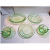 Image 1 : GREEN DEPRESSION GLASS LOT