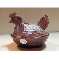 MULTI COLOUR HEN ON THE NEST