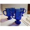 Image 3 : FOUR BLUE MUGS & HAMMER SICKLE GLASS (RUSSIAN SYMBOL)