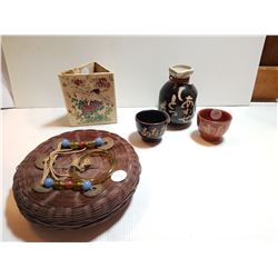 OLDER CHINESE PIECES, TRIANGLE CUP HAS MISSING HANDLE