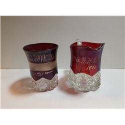 1905 AND 1913 CARNIVAL GLASS PIECES