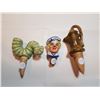 Image 1 : THREE ANTIQUE CERAMIC BOTTLE TOPPERS