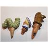 Image 5 : THREE ANTIQUE CERAMIC BOTTLE TOPPERS