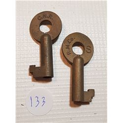 TWO VINTAGE KEYS