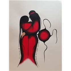 SIMONE MCLEOD "ETERNITY" ORIGINAL ACRYLIC ON PAPER PAINTING - 13" X 9"