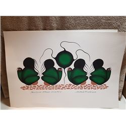 SIMONE MCLEOD "BUILDING STRONG CHILDREN" ORIGINAL ACRYLIC ON PAPER PAINTING - 22" X 14.5"