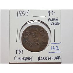 1855 P.E.I. FISHERIES AND AGRICULTURE ONE CENT